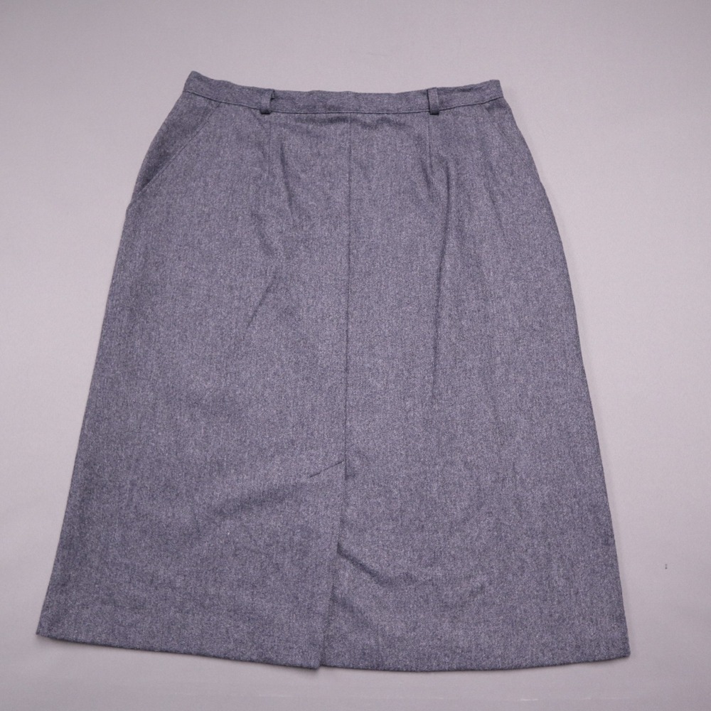 Vintage Russ Togs Gray Wool Blend A-Line Skirt ILGWU Made in USA NWT Size 18